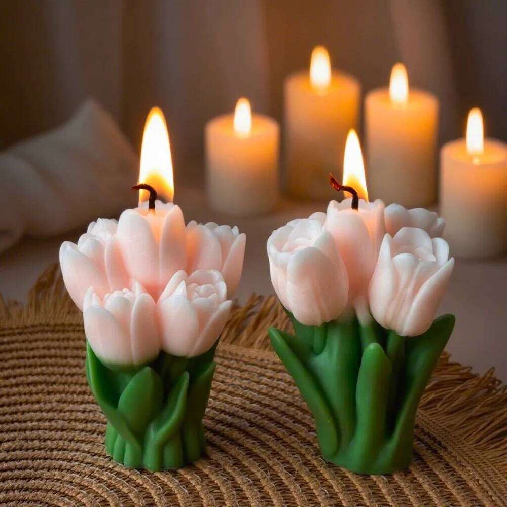 Bouquet Soy Blend Scented Holder Floral Candle Ornament Colorful For Relaxation Spaces Meditation Living Room S260204