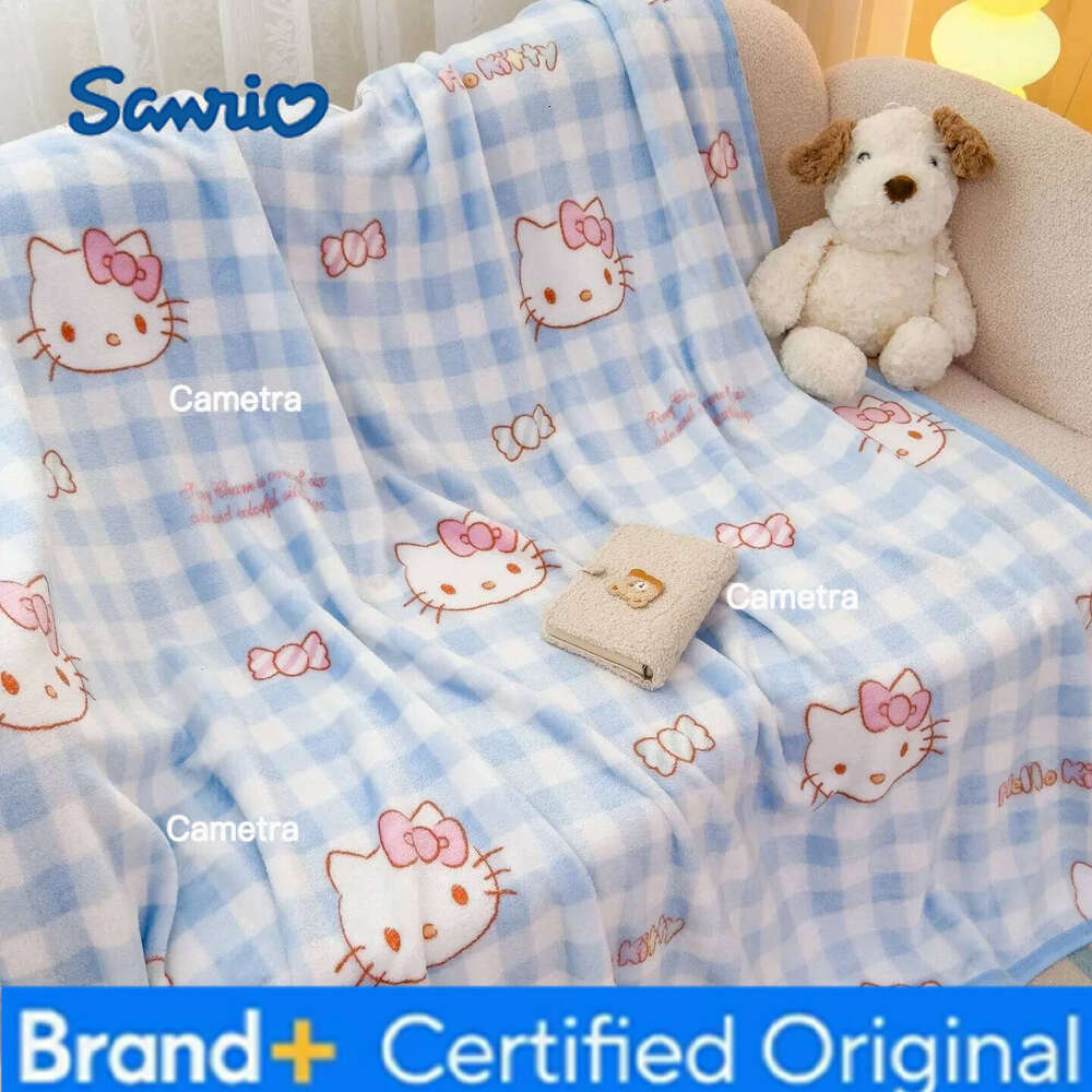 Sanrio hello kitty cartoon milk fleece skin-friendly kuromi my melody kids lunch break four seasons home sofa shawl blanket H260205