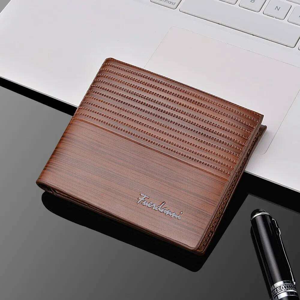 Business Short PU Wallet Slim-fit Soft Leather Holder Fashion Solid Color Multi-functional Men's Z260205