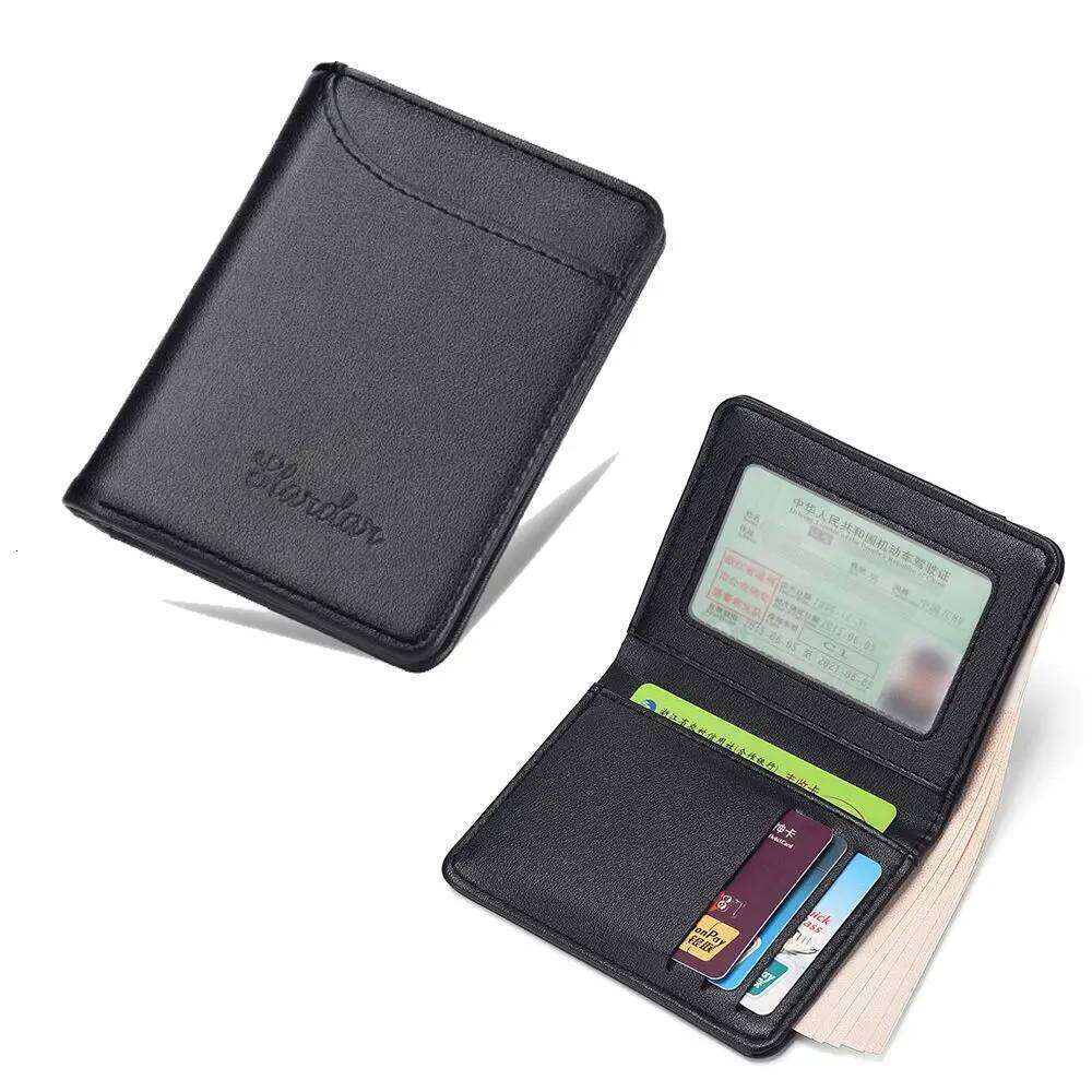 Bussiness Short Skin Wallets PU Leather Money Clips Thin Wallet For Men Purses ID Card Holder Fashion Z260205