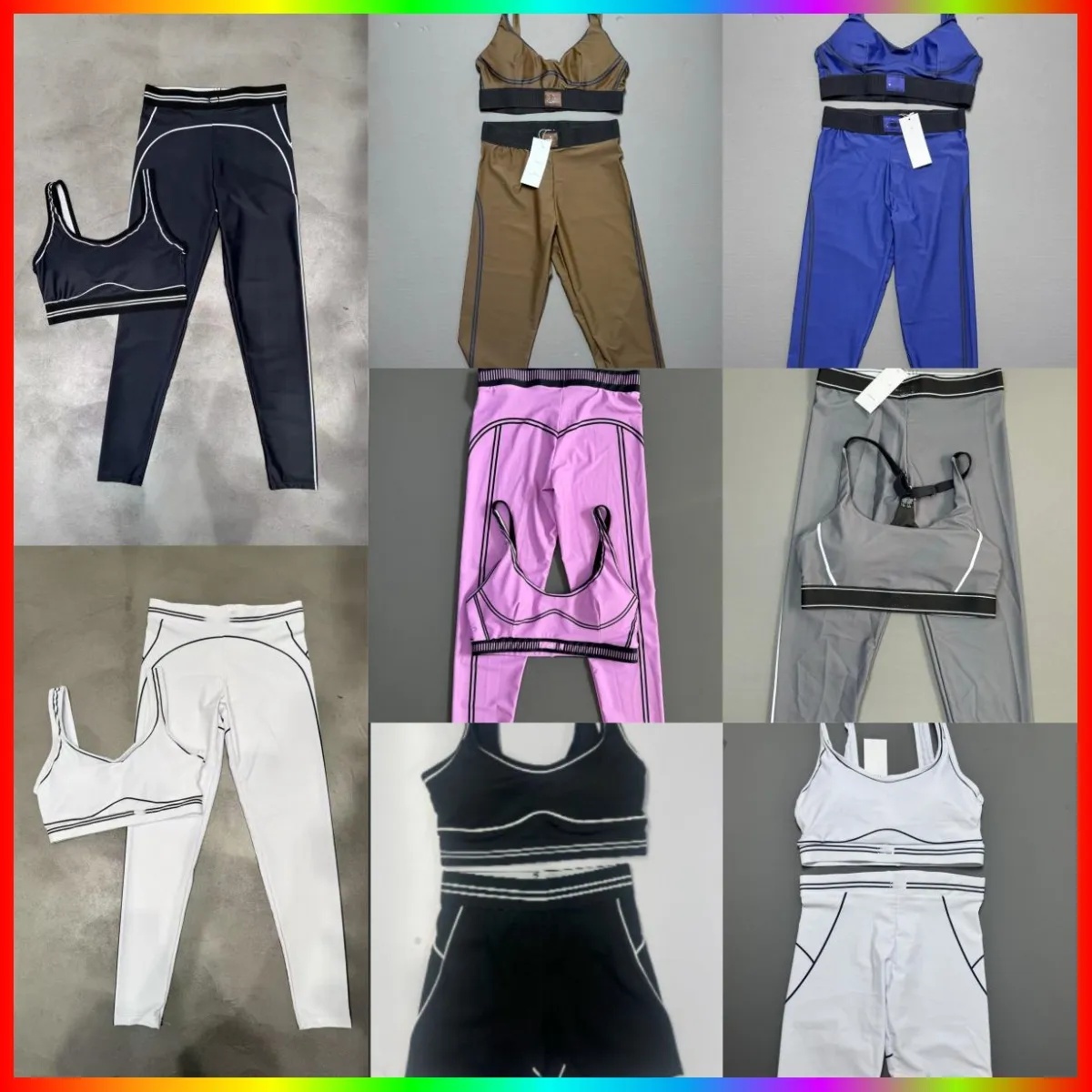 5A Quality Alonstty Yoga Set Women Yoga Suits And bra Sets Sports Heart Throb Legging+Shorts White-Striped Workout Quick-Drying women clothes bra Set