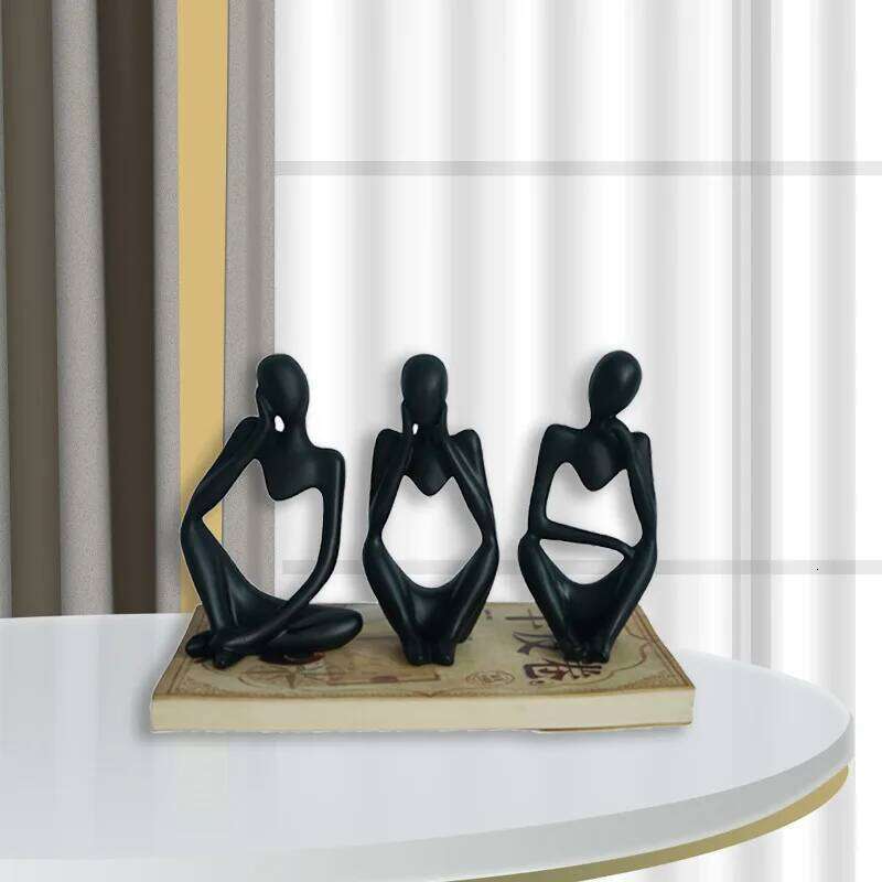 DIY Art Simple European Abstract Human Body Thinker Ornament Sculpture Resin Gypsum Home Decoration Candle Silicone Mold S260204
