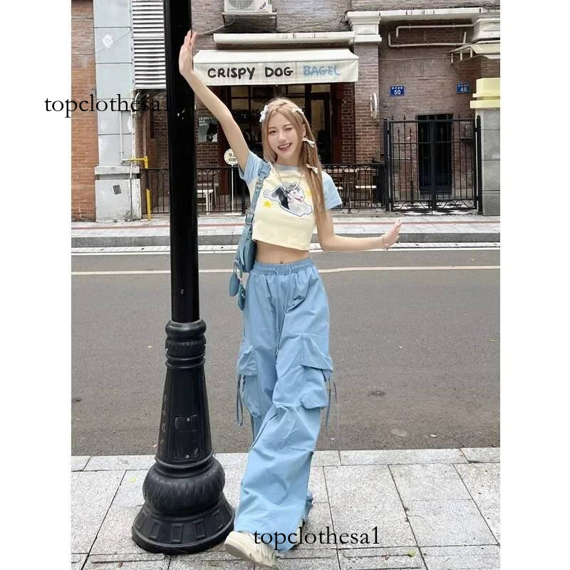American Vintage High-Waisted Straight-Leg Wide-Leg Pants Casual Loose-Fit Design Sensibility For Women Summer 2024