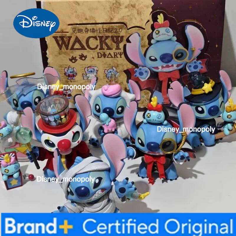 Disney Original Genuine Stitch Weird 1.0 Wacky Diary 2.0 Blind Box Collectible Anime Desktop Decor Toys Birthday Gifts H260205