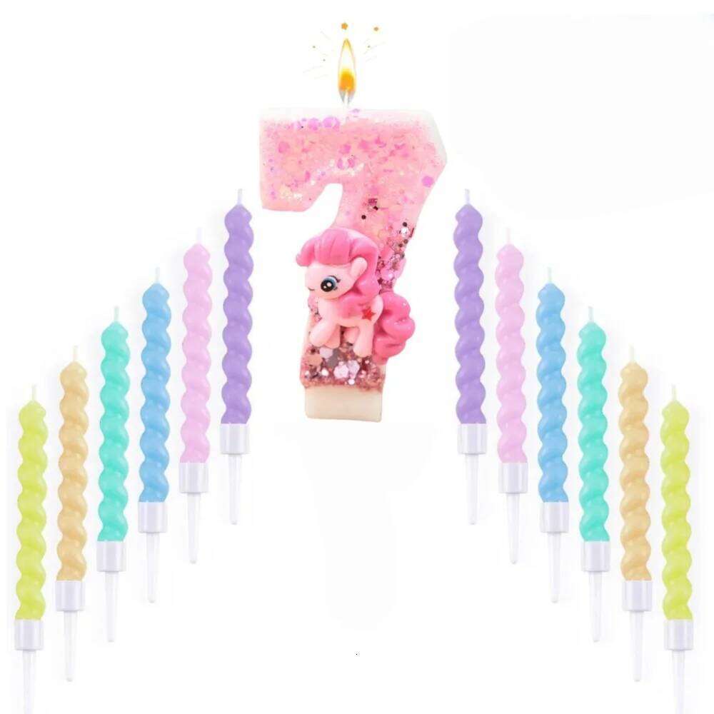13Pcs New 0-9 Number Birthday Candles Premium custom tcartoon animals birthday cake digital party candle decoration S260204