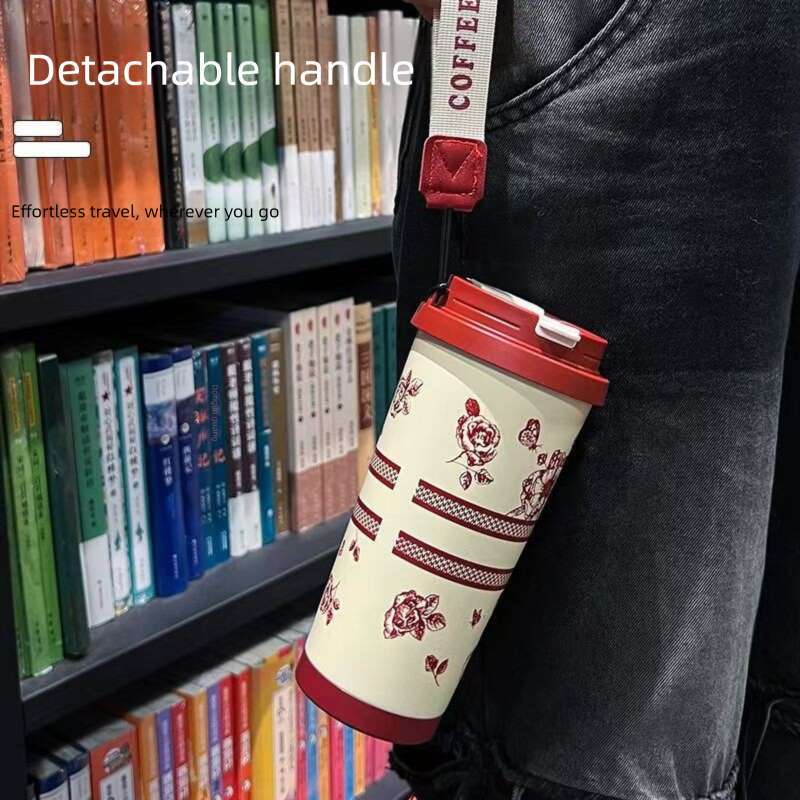Outdoor Water Bottles Thermos Cups Mugs Drinking Utensils Portable Double Wall Vacuum Stainless Steel Travel Mug with Handle Luxury Insulated Tumbler 