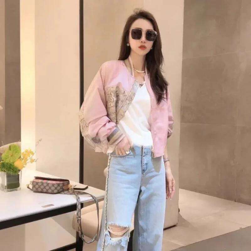 Spring Autumn Zip-Up Loose Bomber Jacket For Women Fashion New Products Trend Harajuku Cheap Baseball Aviator Coat Woman