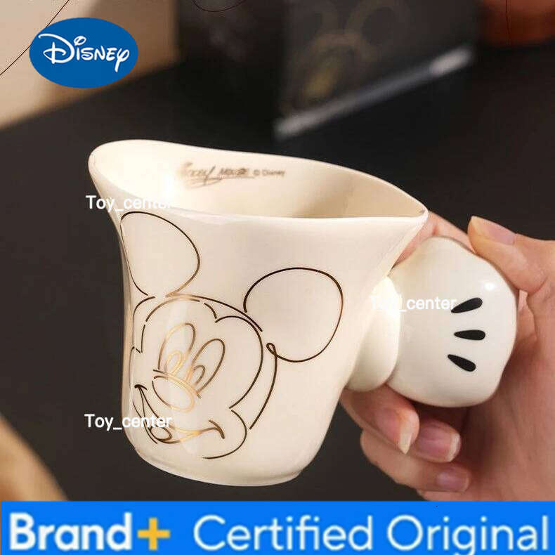 Disney NEW Mickey Mouse ceramic coffee cartoon Cute Minnie ceramics milk cup Couple's birthday gift Household mug H260205