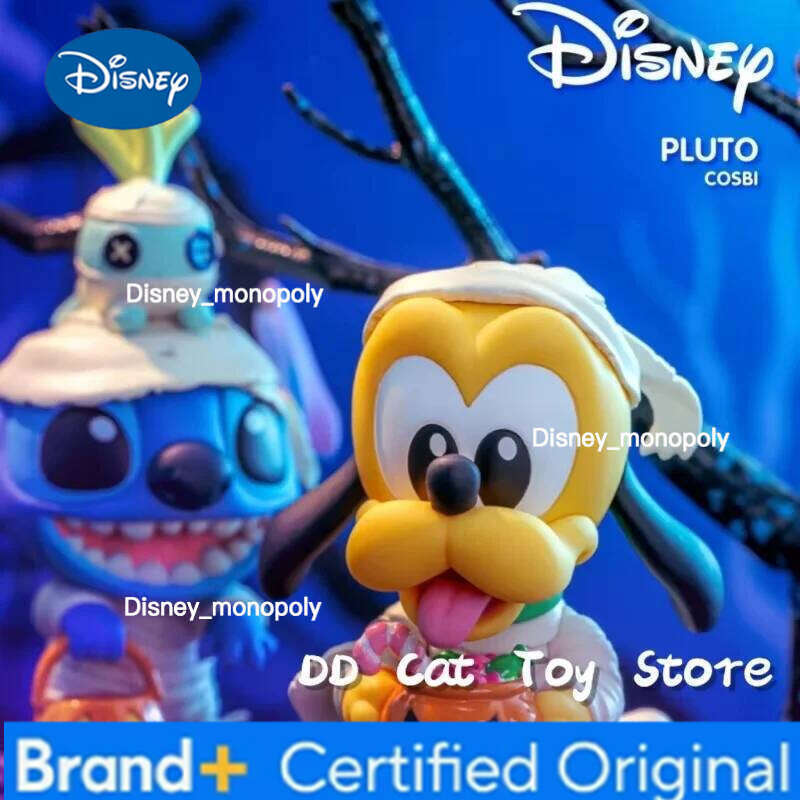 Disney New Original Hottoys Halloween Cosbi Blind Kawaii Stitch Mickey Chip Dale Action Figure Surprise Box Hallowmas Gift H260205