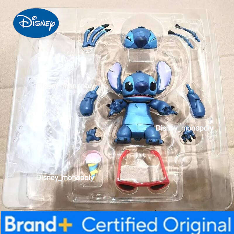 Disney Cute Kaiyodo Revoltech Stitch Action Figure - Joint Mobile Model Kit Ornament Toy Collection Decorative Figurine For Gift H260205