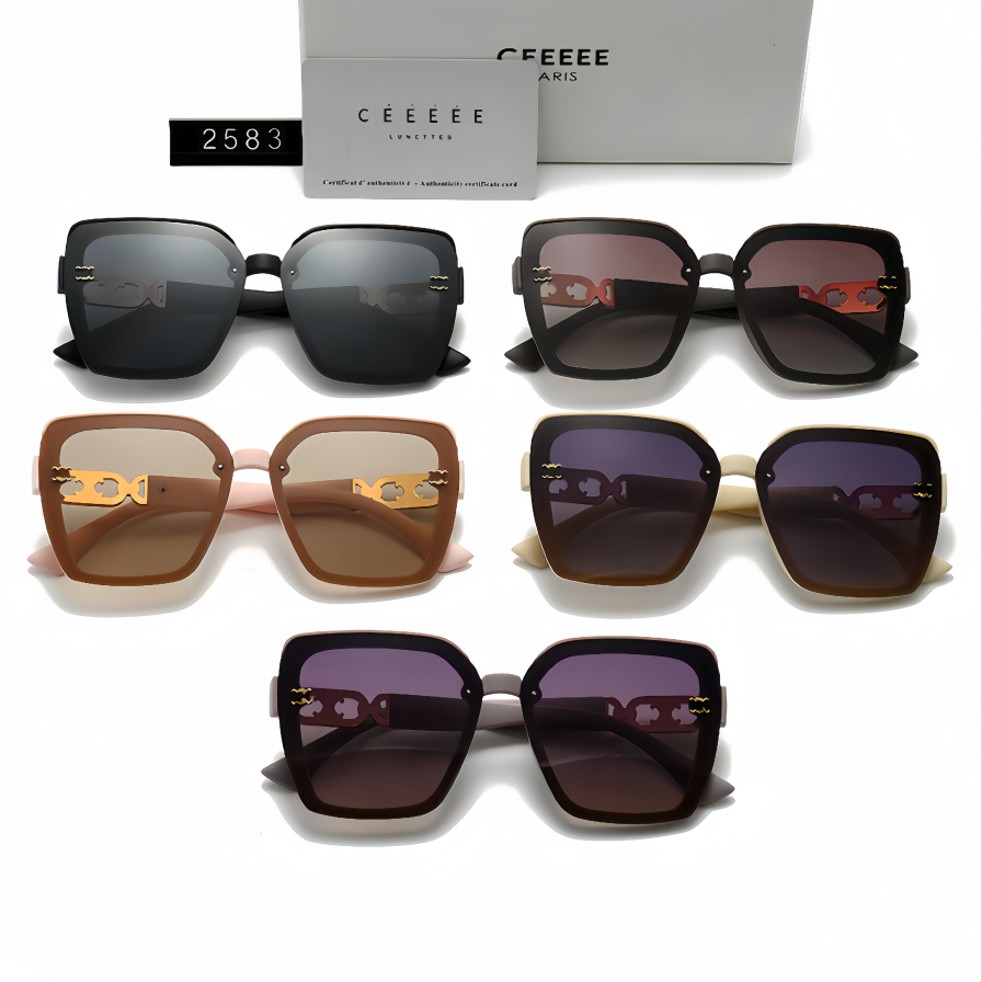 Designer style sunglasses Oversized Square Sunglasses for Women Luxury Brand Fashion Shades UV400 For Driving Beach face shapes, perfect for fashion-forward women G