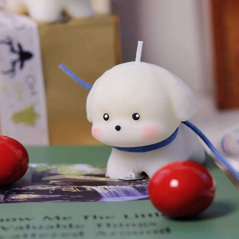 5.3x5.3cm Handcrafted Pet Dog-shaped Candle, Cute Cartoon, Exquisite Desktop Decoration, Wedding Souvenir, Birthday Gift S260204