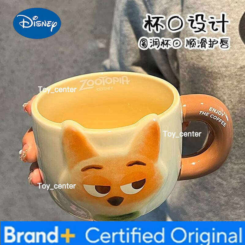 Disney Dis Zootopia Nick Wilde 3d Ceramic Mug Coffee Cup Couple Gift Birthday Present For Girlfriend Boyfriend Office Home Use H260205