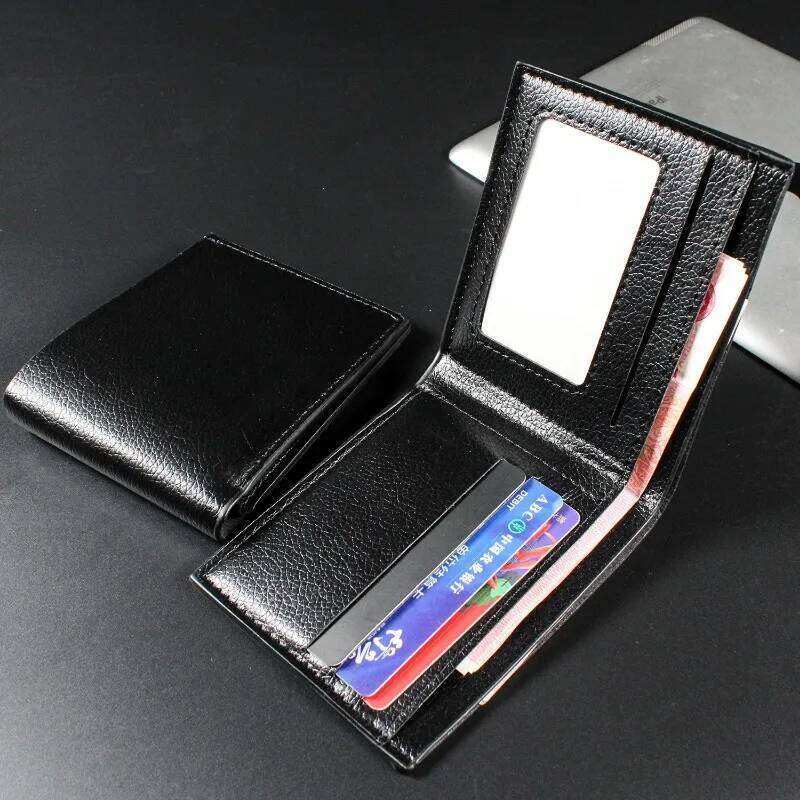 Men's Wallet PU Leather Premium Wallets Fashion Solid Color Coin Multi-Card Purses Money Bag Short Black Walet Cartera Hombre Z260205