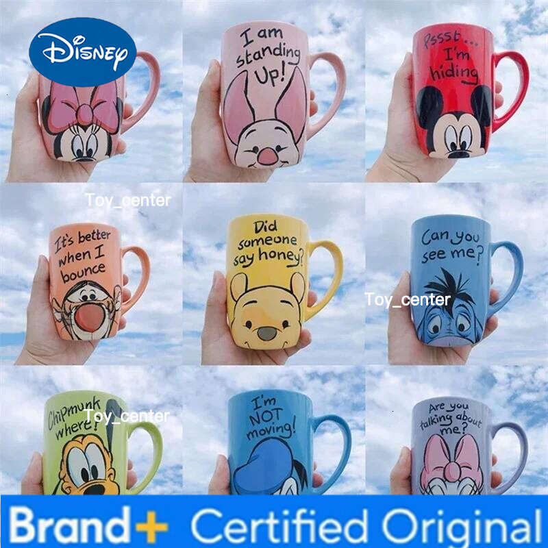 Disney 530ML Mickey Mouse Cartoon Minnie Donald Duck Pooh Pig Ceramic Milk Cups and Mugs Coffee Cup Travel Mug H260205
