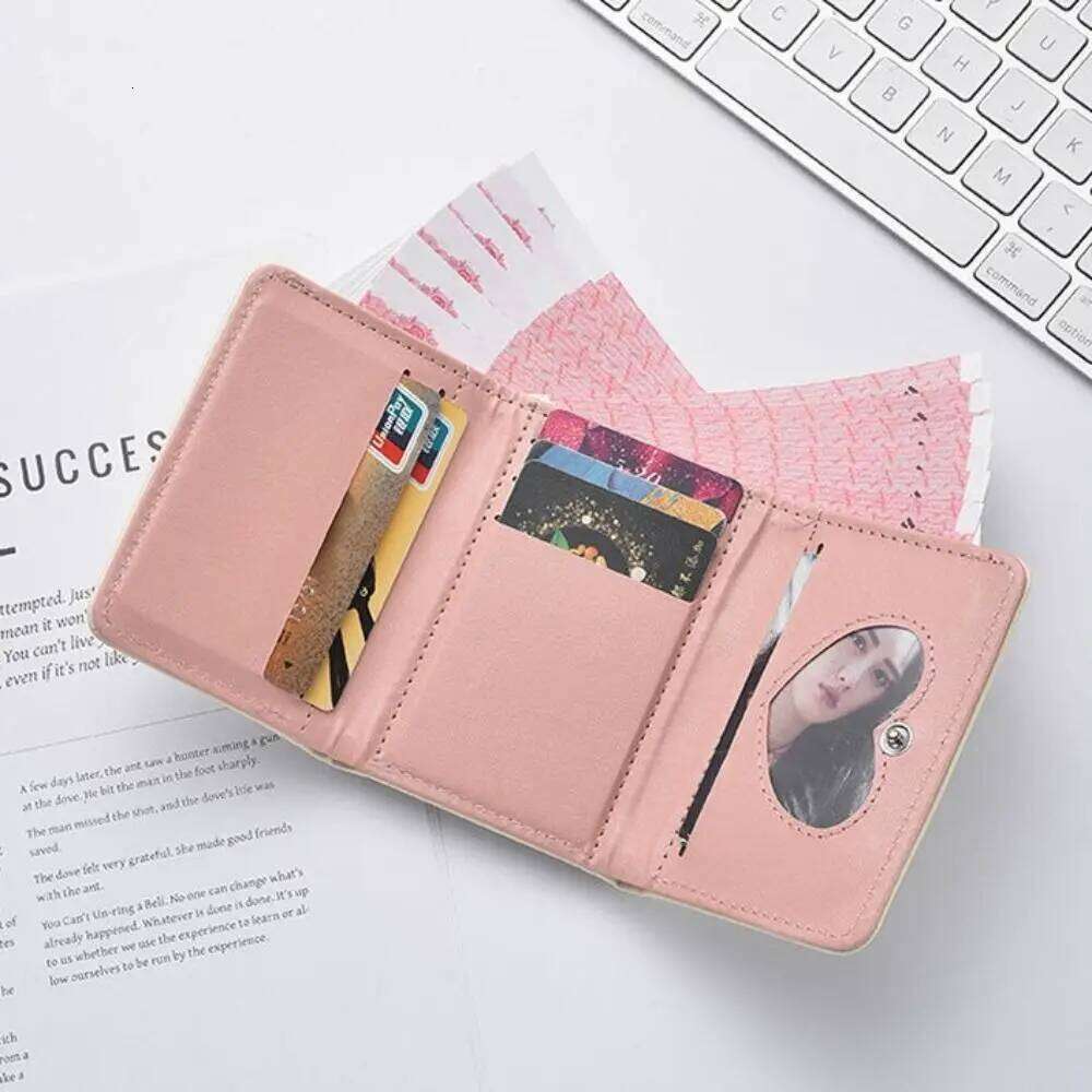 3 Folds Printed Wallet PU Leather INS Style Short Small Purse Cute Kitten Dog Women Money Bags for Girls Gift Z260205