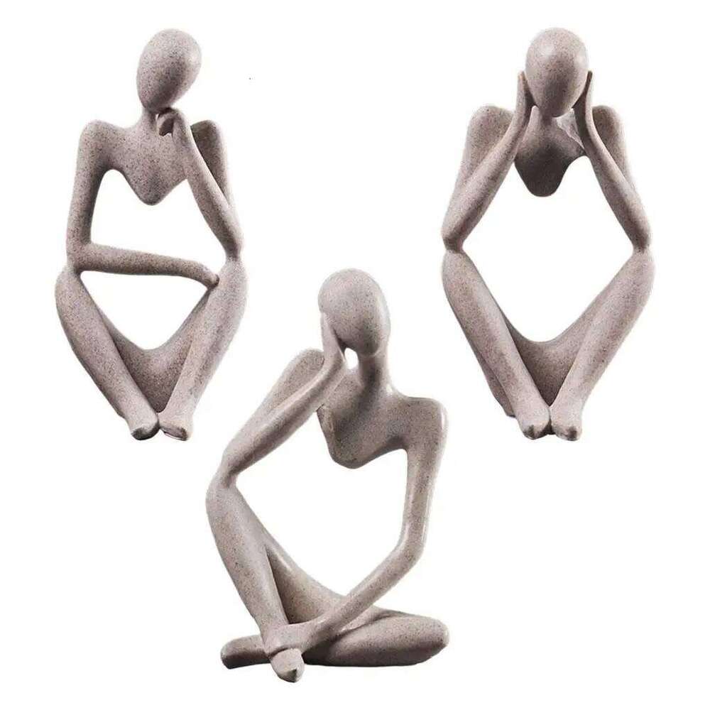 Nordic Abstract Thinker Statue Resin Figurine Office Home Decoration Desktop Decor Handmade Crafts Art Sculpture S260204