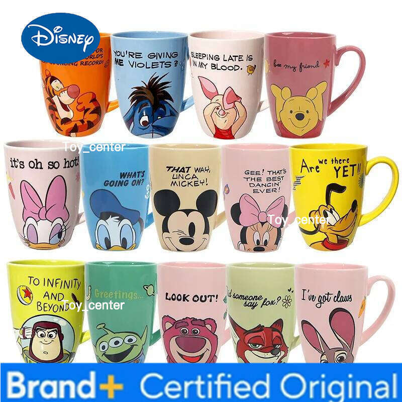 Disney Mickey Coffee Mug High-capacity Kawaii Travel Minnie Milk Cups and Mugs Korean Ceramic Cute Lotso Donald Daisy 530ml H2602051