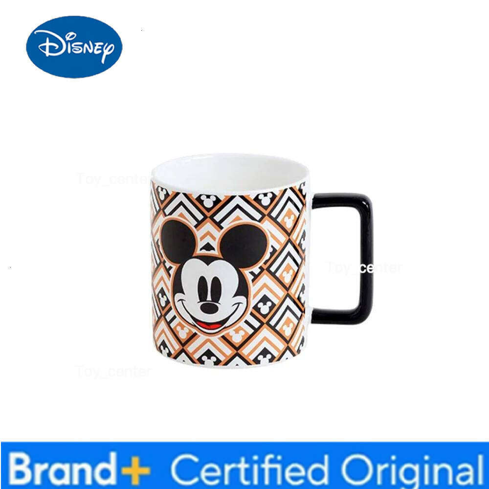 Disney Mickey Mouse Ceramic Cups 350ml Cartoon Handgrip Round Porcelain Homehold Drinkware Juice Milk Coffee Mug Couple Gift H260205