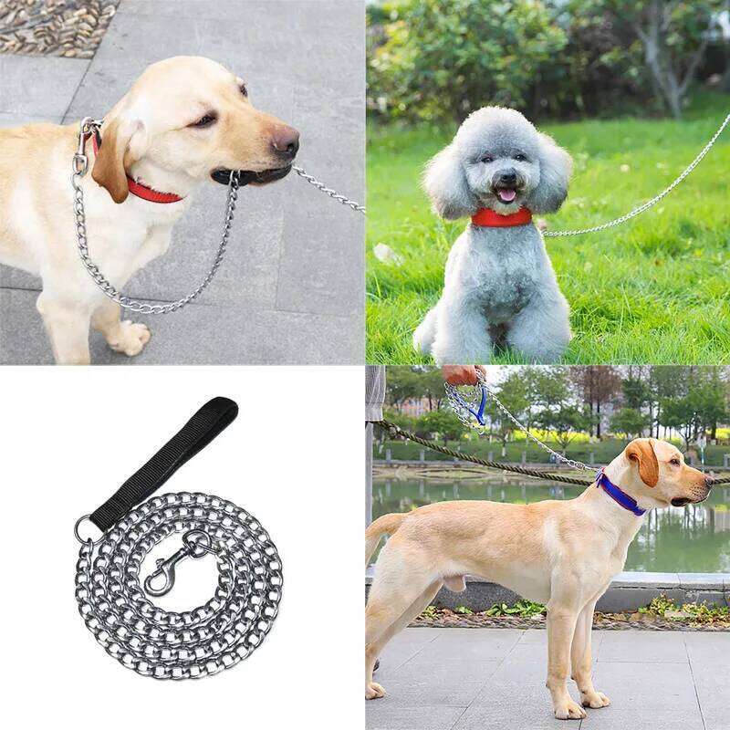 120cm Wear Resistant For Small Medium Leads Iron Anti-Bite Metal Pet Dog Chain Supplies 26L0205