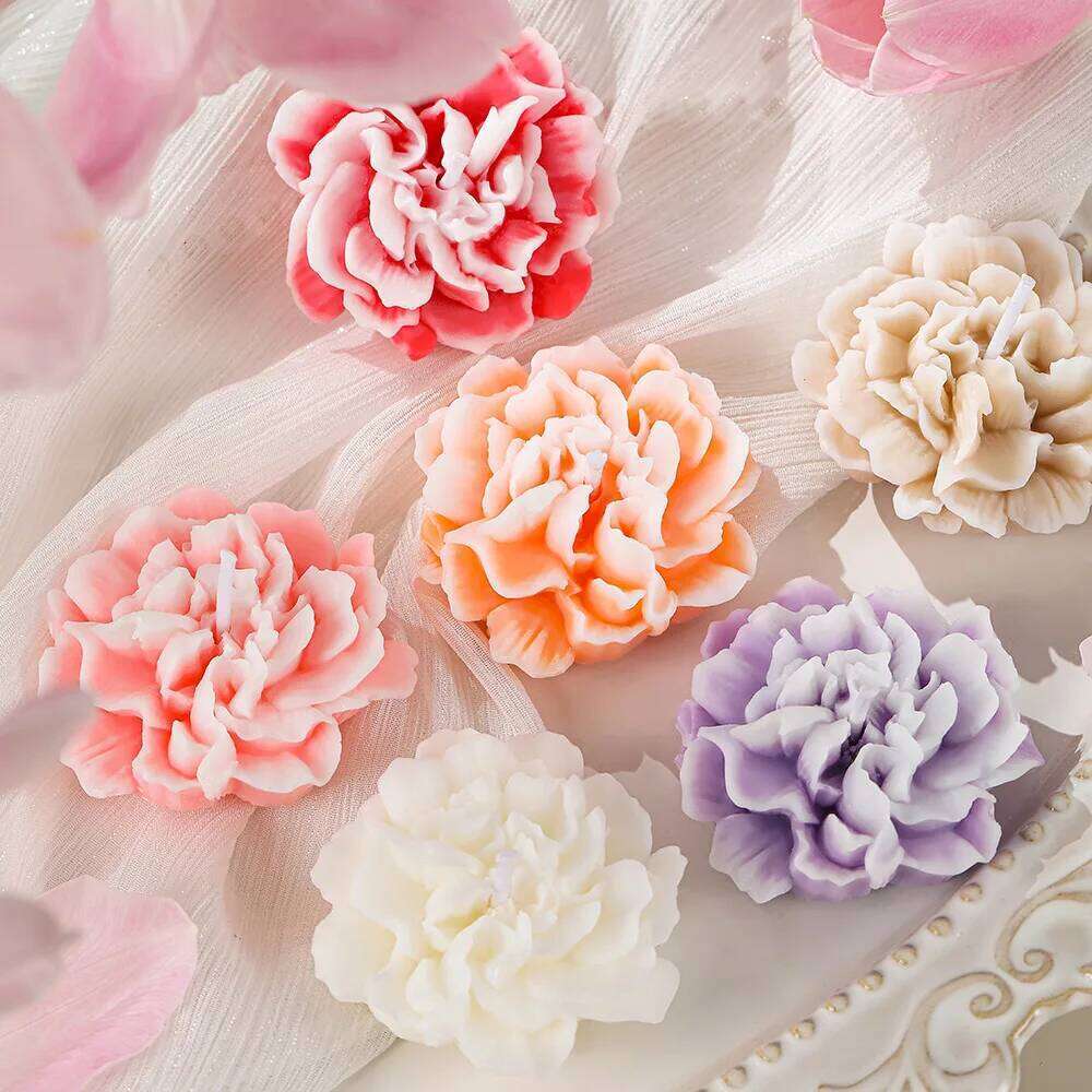 Mother's carnation flower-shaped handmade soybean scented Valentine's Day girl's companion gift flower candle S260204