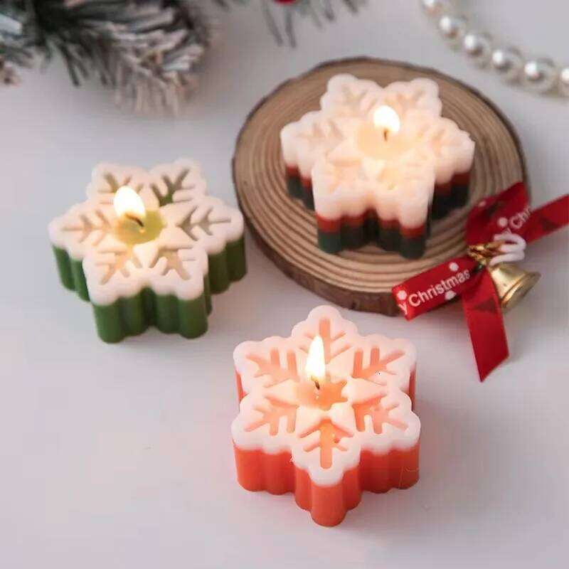 Christmas Day Snowflake Aromatherapy Atmosphere Candle Winter Box Creative Home Decoration Holiday Gift S260204