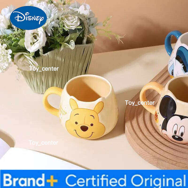 Disney Hot Mickey Mouse Minnie Coffee Cute Cartoon Donald Milk Creative Mugs Handle Kids Water Cup With Handgrip 450ml H2602051
