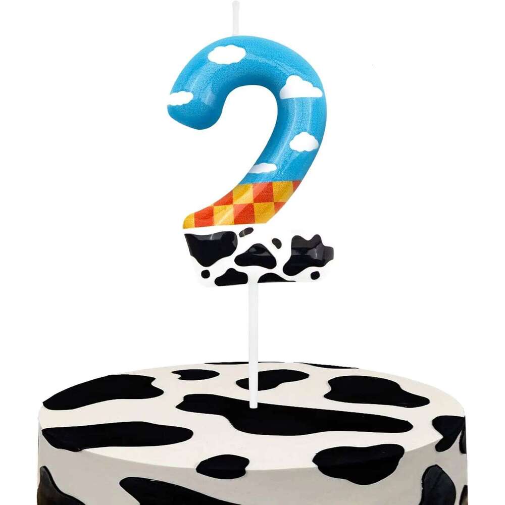 blue Inspire GameThemed Candles, Number 6 Print Birthday Party Supplies, 2.76 inch Paw Cake Topper Decoration S260204