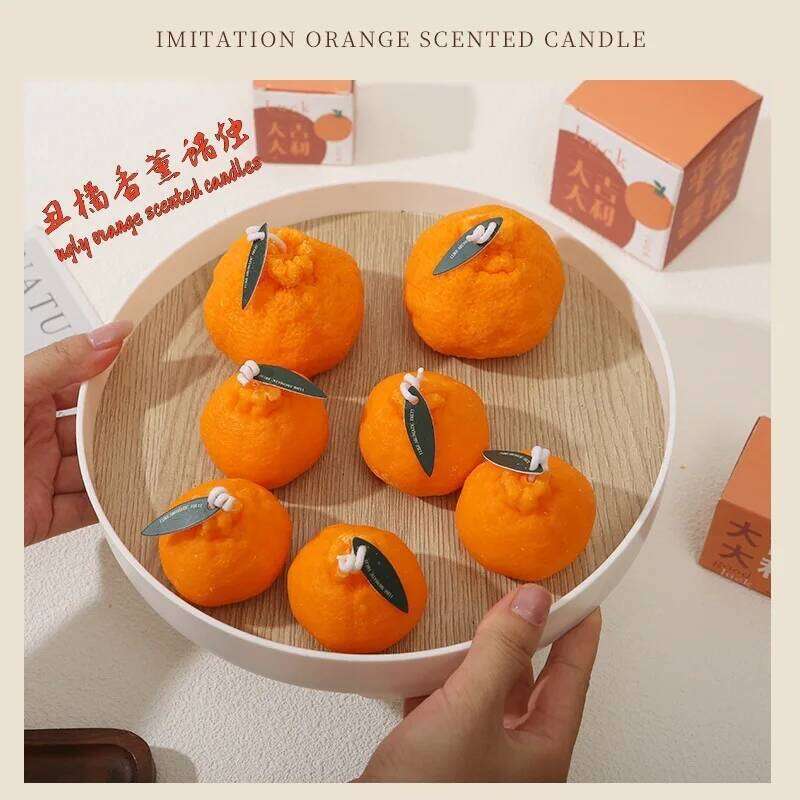 New Simulated Fruit Aromatherapy Orange Candle Box Wedding Party Decoration Ornament Christmas Birthday Gift S260204