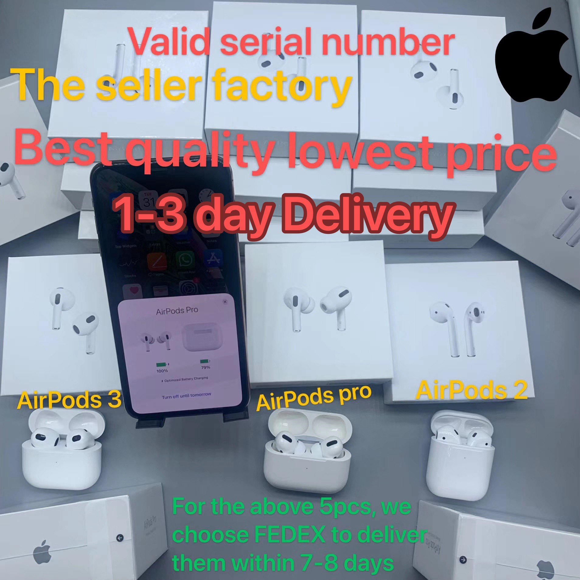 1:1 TOP quality Apple AirPods pro3 Pro Air Gen 3 Pods H1 Chip Transparency Earphones Wireless Charging Bluetooth Headphones AP3 AP2 Earbuds 2nd Headsets usps