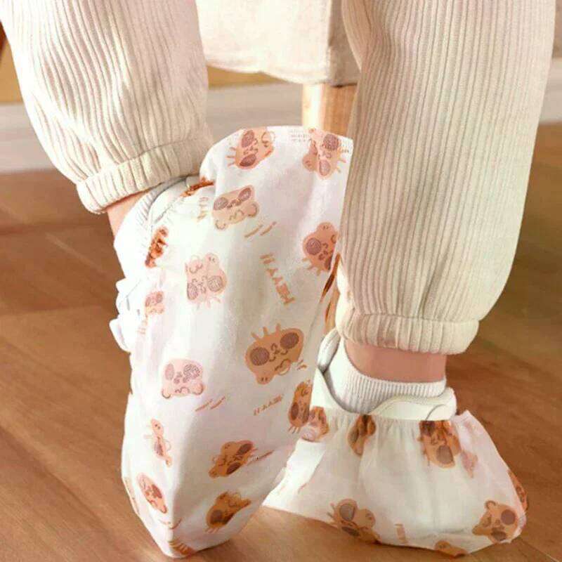 50/100pcs Cartoon Printed Non-Woven Thickened Disposable Indoor Dustproof Anti-Slip Guest No-Remove Shoe Foot Covers S260204