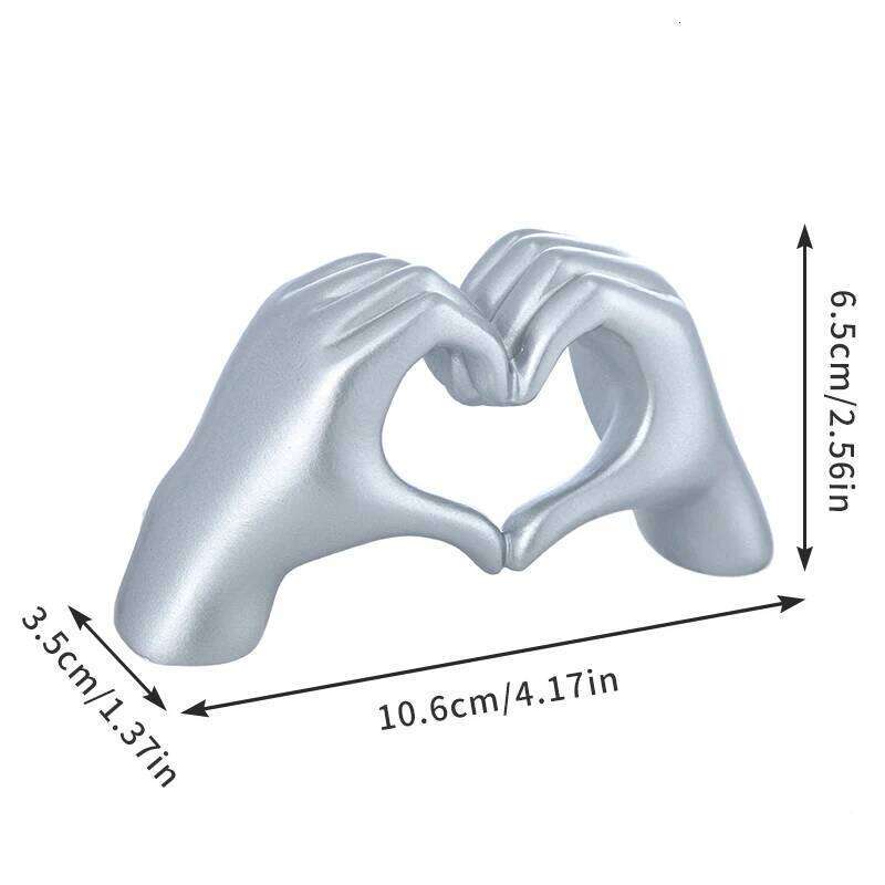 Gold Heart Statue Living Room Bedroom Decoration, Love Finger Modern Hand Gesture Sculpture Home Shelf Desktop S260204 a97