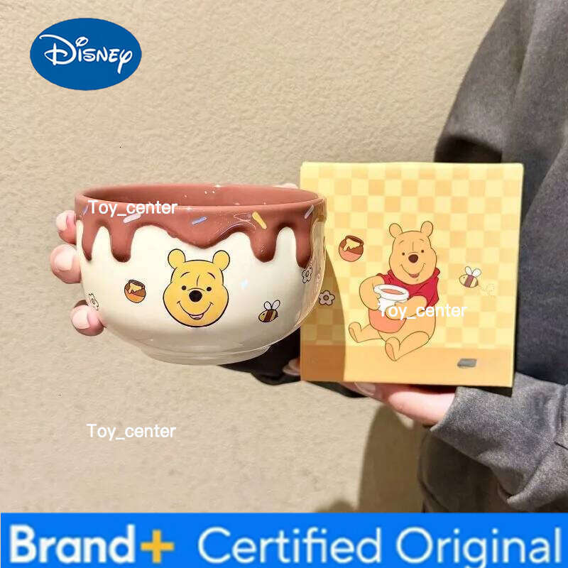 Disney Anime Strawberry Bear New style ceramic rice bowl plate cute dormitory Household use Desktop decorations take pictures H260205
