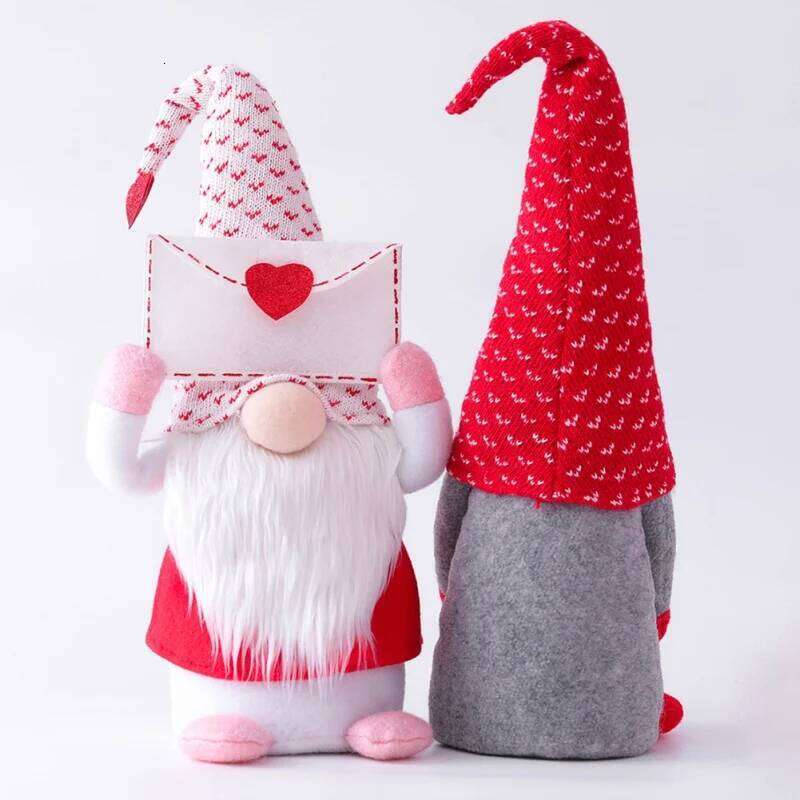 Valentines Day Faceless Gnome Plush Envelope Love Heart Elf Doll Home Desktop Ornaments Wedding Party Figurines Decoration S260204