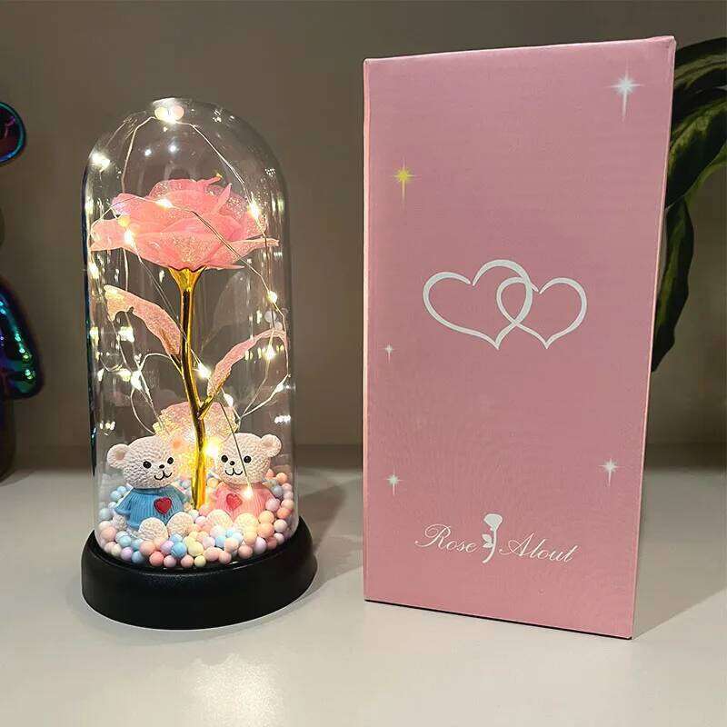 1pc Colorful Rose Luminous Flower plastic Cover Women, Perfect Gift for Valentine's Christmas, New Year Day, Mothe S260204