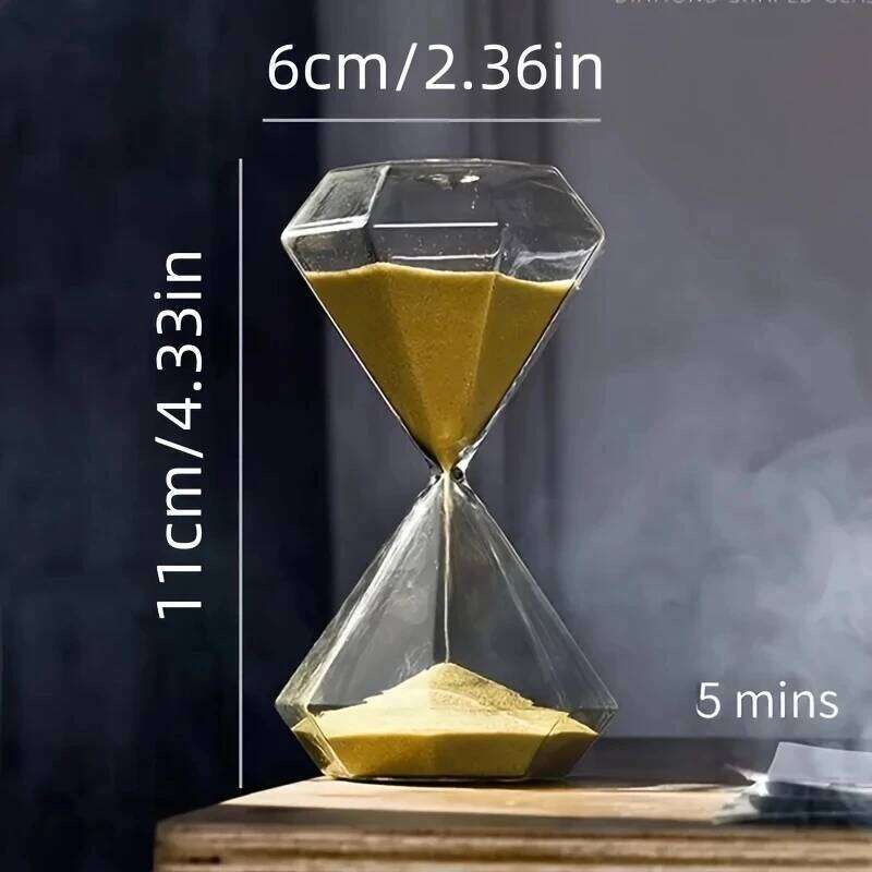 Miniso Diamond Shaped Hourglass Timer 5-Minute Indoor Outdoor Multifunctional Decorative Accessories Creative Ornaments Gifts S260204