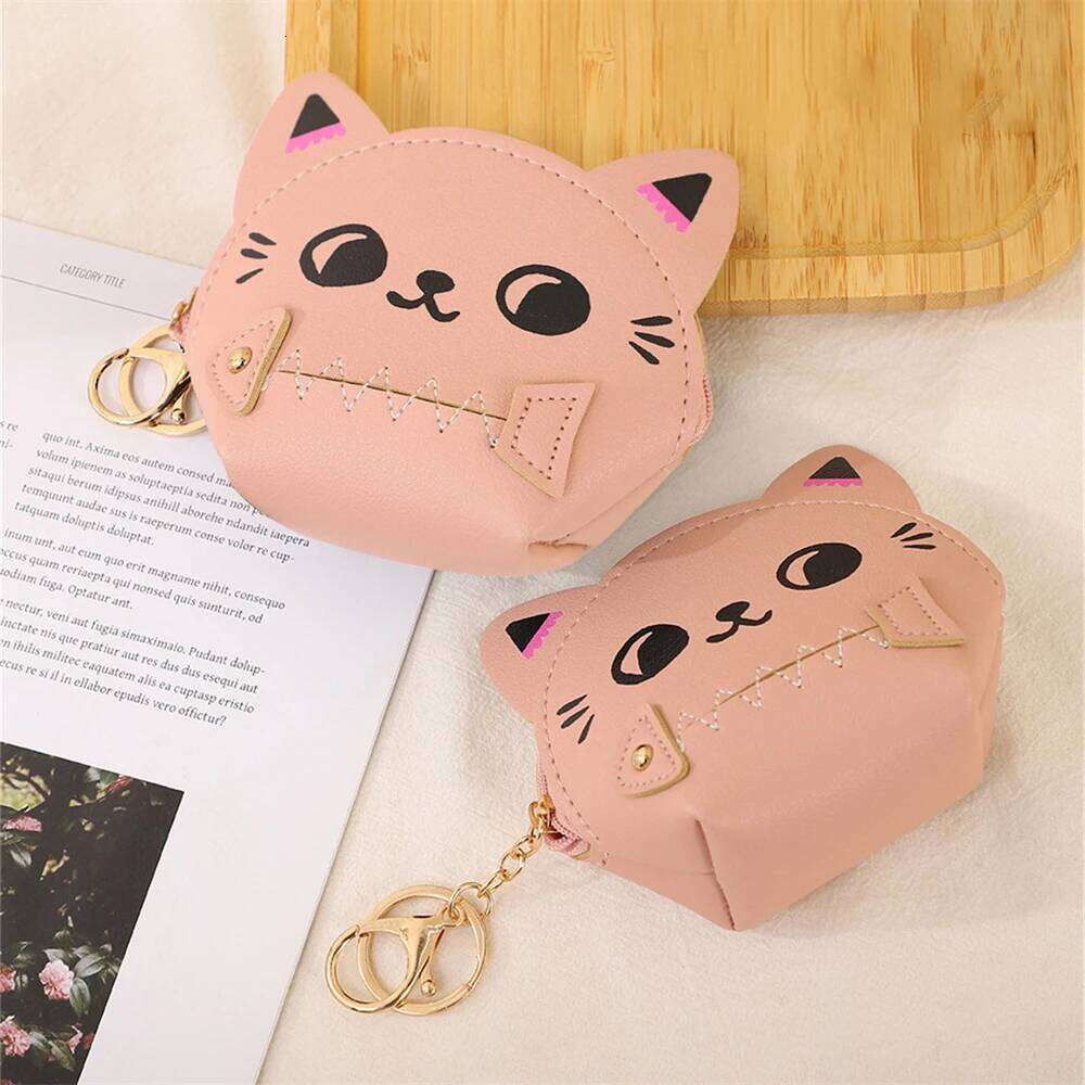 1pc AdorableCat Girl Leather Wallet Cover Cartoon Fresh Accordion Holder Large Capacity Coin Clip Stylish Card Bag Z260205