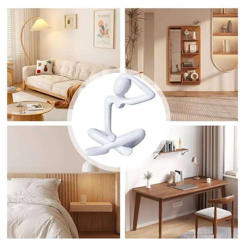 Thinker Statue Art Abstract Sculpture Modern Home Decor Accents Collectible Figurines S260204