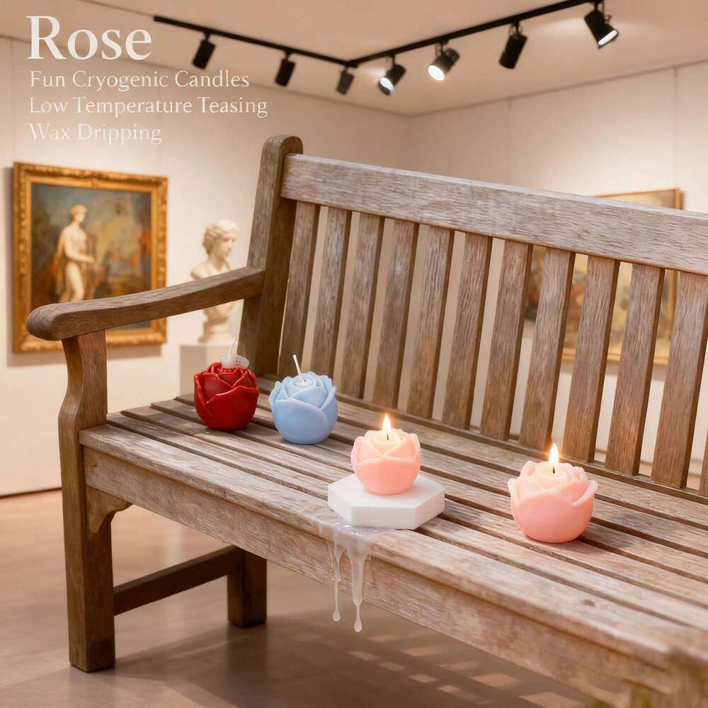 Handmade Rose Flower Shaped Candle, Natural Soy Wax Aromatherapy, Romantic Home Decor & Wedding Gift, Luxury Scent for Bedroom S260204