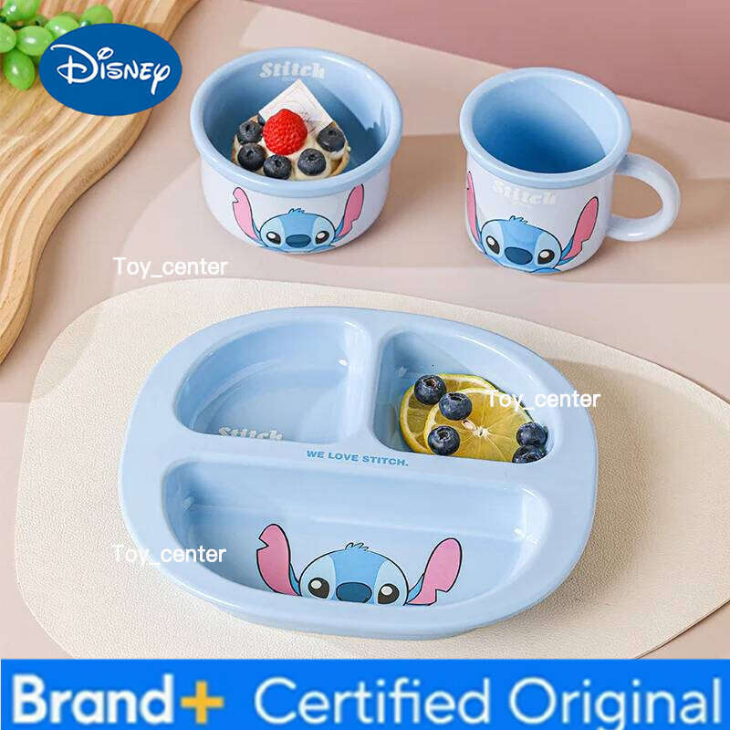Disney Stitch Spoon Set Thickened Anti Scald Cute Gift Ceramic Tableware High Beauty Children'S Bowl H260205