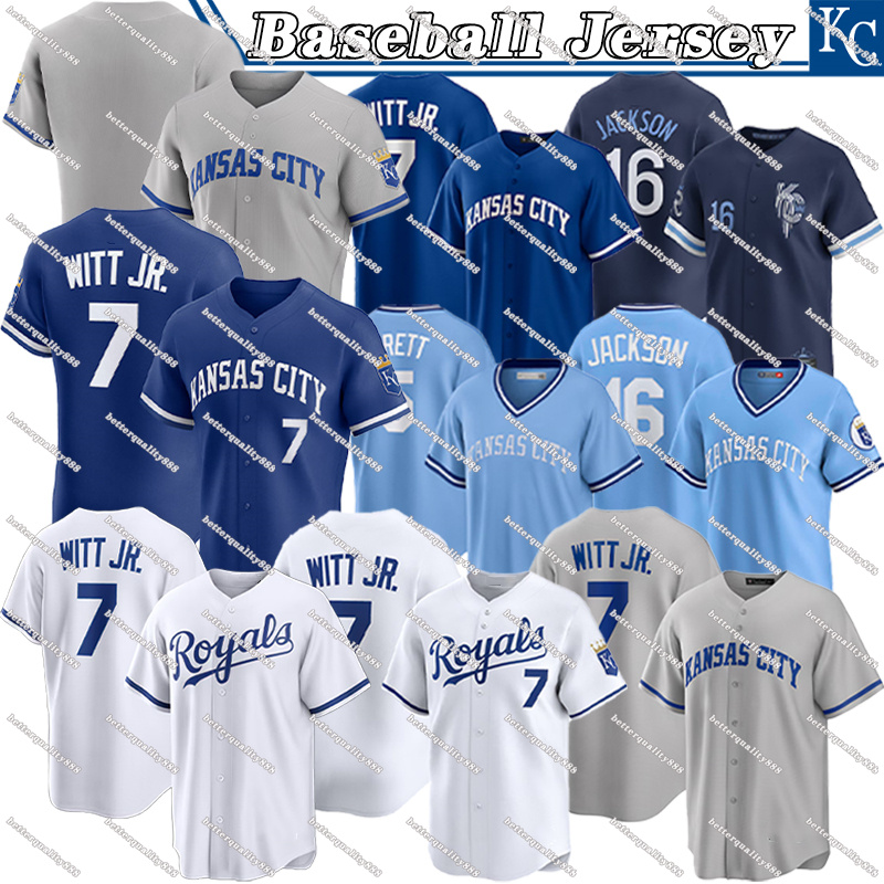 KC kansasS city Royals Jersey Bobby Witt Jr. Cole Ragans Salvador Perez Maikel Garcia Wacha Seth Lugo Bo Jackson Pasquantino George Brett Garcia Kris Baseball Jerseys