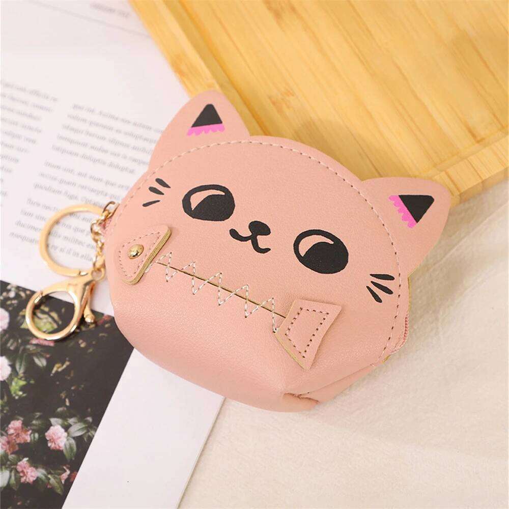 1pc AdorableCat Girl Leather Wallet Cover Cartoon Fresh Accordion Holder Large Capacity Coin Clip Stylish Card Bag Z260205