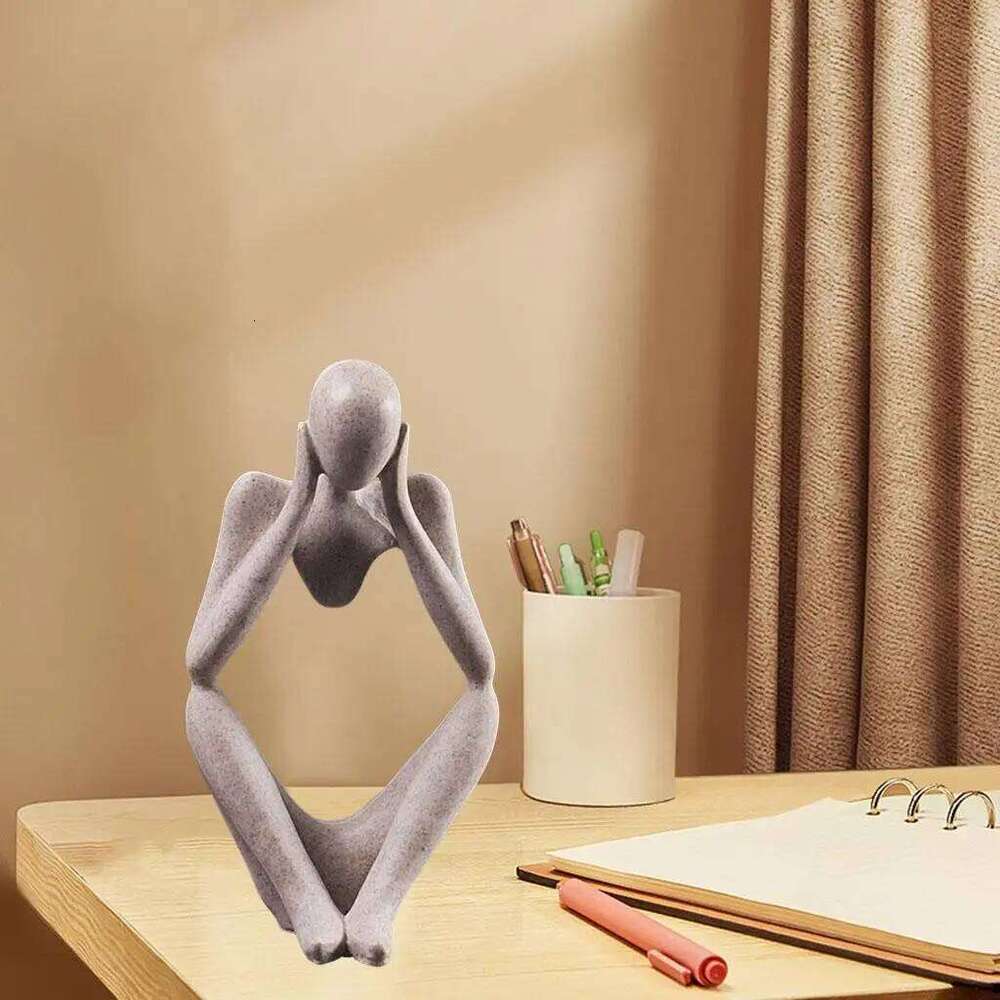 Nordic Abstract Thinker Statue Resin Figurine Office Home Decoration Desktop Decor Handmade Crafts Art Sculpture S260204