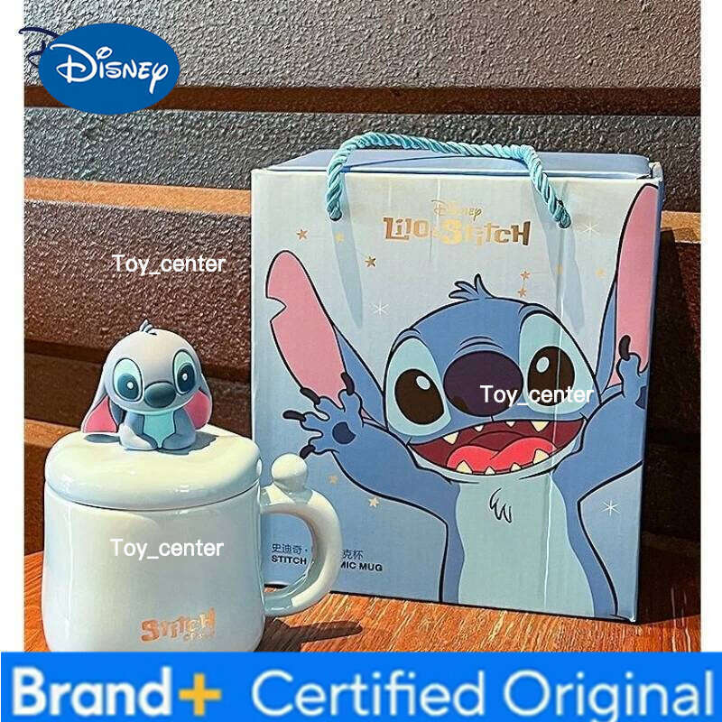 Disney Stitch Cartoon Anime Couples Mug Cute Ceramic Tea Coffee Milk Cup Set Home Decoration Kawaii Birthday Gift for Girls H260205