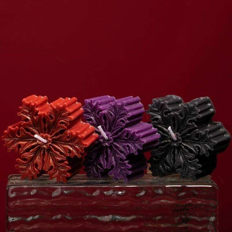 Low Temperature Wax Christmas Three Dimensional Snowflake Aromatherapy Candle Decoration Props Atmosphere Ornaments S260204