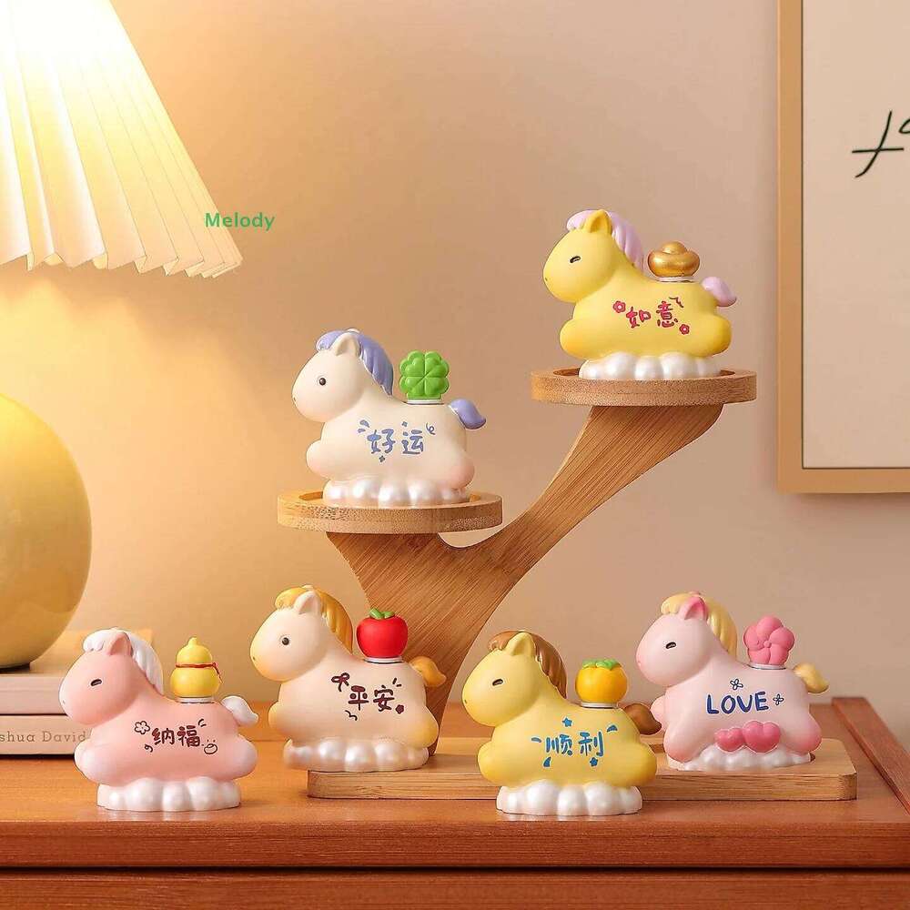 Creative Transfer Zodiac Horse Back Lucky Bag Ingot Can Be Rotated Home Office Desktop Decoration S260204