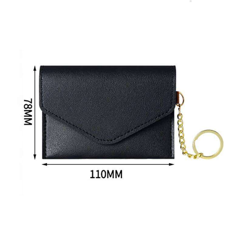 New Mini Women's Ultra Thin Holder Wallet with Keychain PU Leather Hasp Case Business Card Cover Lady Coin Money Pouch Z260205