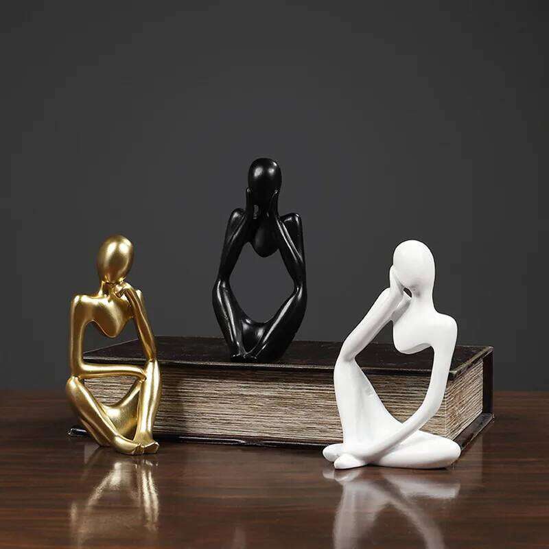 Home Nordic Style Left and Right Thinking Character Personalized home accessories Abstract Resin Craft Ornament Room dcor S260204