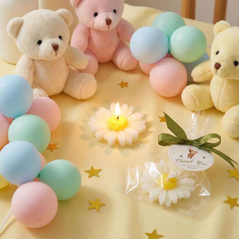 10sets Daisy Candles Decorative Candle Set for Table Centerpieces, Wedding Reception Decor, Romantic Home Ambience Spring Season S260204