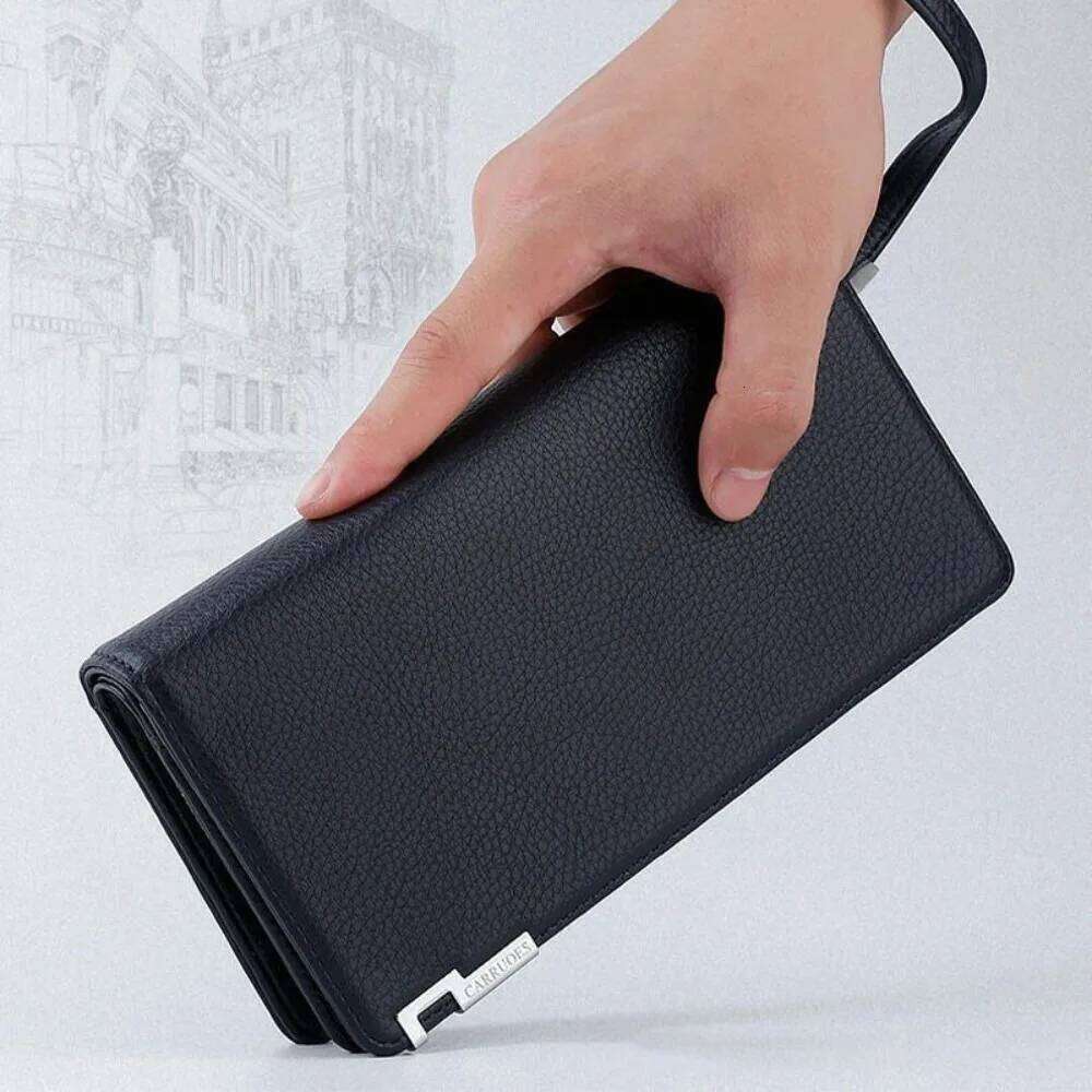 Men's Long Multi-card Slot Card Holder Business Wallet with Zipper Multi Functional PU Leather Coin Purse Man Gift Z260205